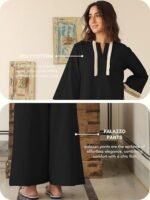 Women Stylish | Korean Summer Two Piece Outfit | Kurtis| Trendy Travel & Streetwear Look for Girls & Woman | Hangouts | Picnic | Vacation Wear | 3/4 Half Sleeve - Image 2