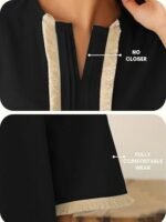 Women Stylish | Korean Summer Two Piece Outfit | Kurtis| Trendy Travel & Streetwear Look for Girls & Woman | Hangouts | Picnic | Vacation Wear | 3/4 Half Sleeve - Image 3