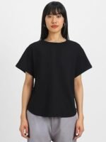 Pure 100% Cotton Oversized Loose Baggy Fit Round Neck with Drop Shoulder Half Sleeves Boyfriend T-Shirt Combo for Women & Girls (Pack of 2) - Image 5