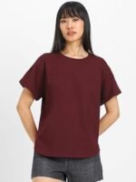 Pure 100% Cotton Oversized Loose Baggy Fit Round Neck with Drop Shoulder Half Sleeves Boyfriend T-Shirt Combo for Women & Girls (Pack of 2) - Image 3
