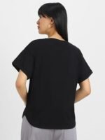 Pure 100% Cotton Oversized Loose Baggy Fit Round Neck with Drop Shoulder Half Sleeves Boyfriend T-Shirt Combo for Women & Girls (Pack of 2) - Image 2