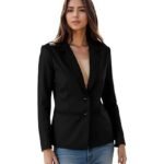 Casual Blazer for Women, Elegant Satin Coat for Office & Party Use