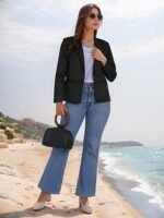 Casual Blazer for Women, Elegant Satin Coat for Office & Party Use - Image 3