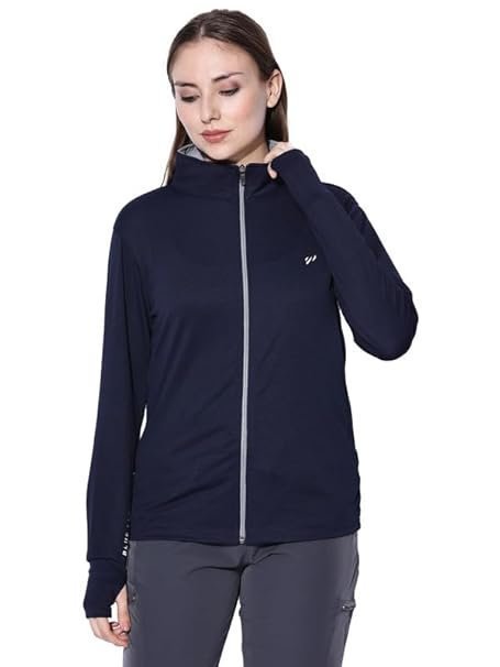 b1-3-2.jpg SUNSCREEN JACKET Women's Travel Nylon Solid Plain Sports Summer Gym Workout Running Travel Trekking and Sunscreen jacket for Women Nylon Winter Casual Wear� - Image 1