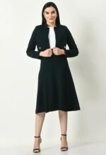 Invincible Crop Blazer Top with Front Slit Midi Skirt Co-ord Set - Image 2