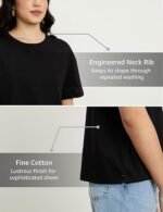 Women's Super Soft Cotton Round Neck Solid T-Shirt (Stylish | Oversized Fit) - Image 3