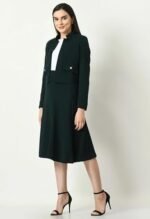 Invincible Crop Blazer Top with Front Slit Midi Skirt Co-ord Set - Image 3