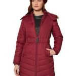Women's Polyester Long Line Regular Fit Parka Quilted Jacket (Puffer Jackets)