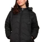 Women's Winter Jacket - Full Sleeve Nylon Puffer Coat, Stylish & Warm Outerwear for Cold Weather, Comfortable Down Alternative, Temp Rated to -10°C