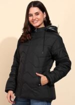 Women's Winter Jacket - Full Sleeve Nylon Puffer Coat, Stylish & Warm Outerwear for Cold Weather, Comfortable Down Alternative, Temp Rated to -10°C - Image 4