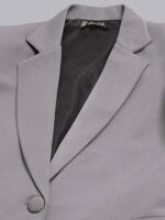 Women's Stylish Grey Formal Blazer | Comfort Fit with Stretch Fabric | Notched Lapel | Single-Breasted with Button Closure | Long Sleeves | Versatile Office & Smart Casual Wear Blazer - Image 3