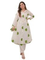 Anarkali Kurta-Set for Women – Viscose Rayon Printed Kurta & Straight Pant | Festive Ethnic Indian Traditional Outfit for Functions & Puja