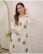 Anarkali Kurta-Set for Women – Viscose Rayon Printed Kurta & Straight Pant | Festive Ethnic Indian Traditional Outfit for Functions & Puja - Image 3