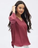 Printed Top with Contrast Tipping – Stylish Ethnic & Western Tops for Women – Summer Travel Wear, Trendy Tops for Jeans, Lightweight & Comfortable Casual Wear - Image 3