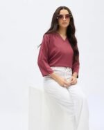 Printed Top with Contrast Tipping – Stylish Ethnic & Western Tops for Women – Summer Travel Wear, Trendy Tops for Jeans, Lightweight & Comfortable Casual Wear - Image 4