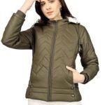Women's Standard Length Polyester Blend Winter Jacket Warm Jacket for Girls/Jacket Stylish Solid Color Stylish Jacket Women's Quilted Jacket