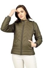 Women's Standard Length Polyester Blend Winter Jacket Warm Jacket for Girls/Jacket Stylish Solid Color Stylish Jacket Women's Quilted Jacket