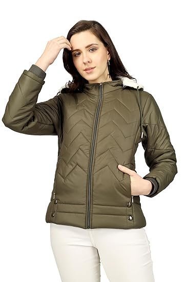 dd1-3-1.jpg Women's Standard Length Polyester Blend Winter Jacket Warm Jacket for Girls/Jacket Stylish Solid Color Stylish Jacket Women's Quilted Jacket - Image 1