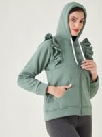 Women Solid Hooded Casual Jacket For Winter||Winterwear|| - Image 3