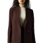 Women Solid Longline Length Oversized Notch Lapel Collar Full Sleeve Blazer