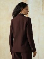 Women Solid Longline Length Oversized Notch Lapel Collar Full Sleeve Blazer - Image 3