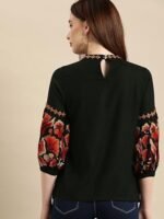 Women's Rayon Floral Regular Fit Top - Image 2