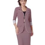 Women's Co-Ord Lycra Blazer and Skirt Set | Two Piece Office Wear Blazer Co-Ord