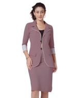 Women's Co-Ord Lycra Blazer and Skirt Set | Two Piece Office Wear Blazer Co-Ord
