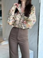 Shirt for Women | Shirt | Long | Tops for Women | Oversized | Korean Style Long Sleeve Oversized Button Down - Image 2