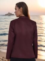 Casual Blazer for Women, Elegant Satin Coat for Office & Party Use - Image 3