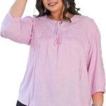 Women's Cotton Regular Fit Embroidered Summer Tops