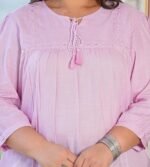 Women's Cotton Regular Fit Embroidered Summer Tops - Image 3