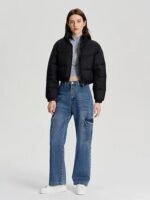 Women Nylon Full Sleeve Solid Standard Length Puffer Jacket - Image 2