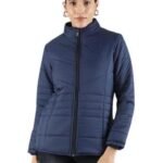 Stylish Long Sleeves Winter Jacket For Women, Solid Plain Zipper Jacket For Women