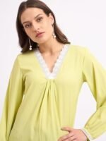 Floral Printed Straight Tunic with Lace Detailed – Graceful & Comfy Pick for Daily Casual Wear - Image 4