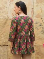 Women's Rayon Paisley Printed Tunic Western Tops Short Kurti – Comfortable Everyday Wear & Half Sleeves, Collar Neck - Image 3