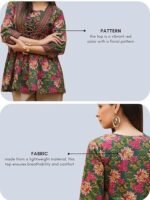 Women's Rayon Paisley Printed Tunic Western Tops Short Kurti – Comfortable Everyday Wear & Half Sleeves, Collar Neck - Image 2