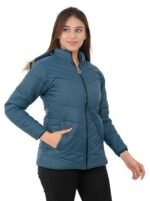 Women's Hooded Collar Jacket Full Sleeve Winter Wear Solid Quilted Neck Jacket for Women Girls - Image 3