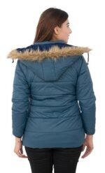 Women's Hooded Collar Jacket Full Sleeve Winter Wear Solid Quilted Neck Jacket for Women Girls - Image 2