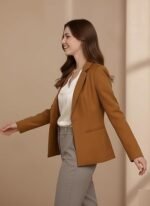 Black Smart Casual Formal Blazer for Women, Regular Fit Stylish Blazer for Women - Image 4