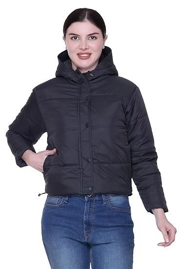 n1-3-4.jpg Hooded Crop Jacket for Women in Full Zipper || Stylish Jacket for Women Winter Wear with Hood || - Image 1