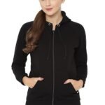 Women's Synthetic Hooded Neck Sweatshirt | Long Seelves Regular Fit Zipper
