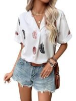 Women Crepe Oversized Shirt Korean Casual Short Sleeve Loose Fit Top | Summer Wear