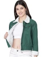 Women's Cotton Blend Blouson Fur Standard Length Jacket