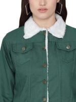 Women's Cotton Blend Blouson Fur Standard Length Jacket - Image 4