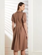 Women's 'Desk-to-Dinner' Fit & Flare Wrap Dress (Midi Length | Stylish) - Image 4
