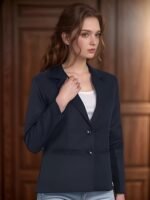Long Blazer for Women Casual & Professional Look, Durable Satin Coat - Image 4