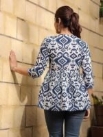 Regular Fit Printed Shirt Top Women | Tops Stylish Latest | Office Wear | Cotton Blend | Girls Top Women's - Image 4