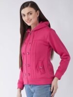 Casual Solid Full Sleeves Stylish Women Fleece Jacket with Zipper Hoodie II Hooded Neck II Winter Wear - Image 2