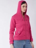 Casual Solid Full Sleeves Stylish Women Fleece Jacket with Zipper Hoodie II Hooded Neck II Winter Wear - Image 3